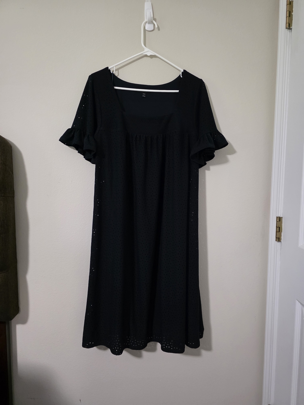 Navy Ruffle Sleeve Women's Dress
